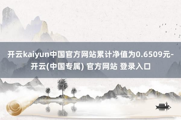 开云kaiyun中国官方网站累计净值为0.6509元-开云(