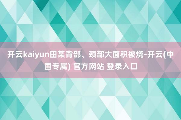 开云kaiyun田某背部、颈部大面积被烧-开云(中国专属) 