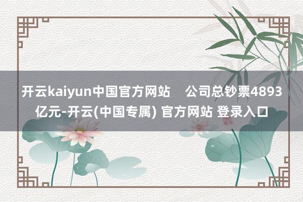 开云kaiyun中国官方网站    公司总钞票4893亿元-