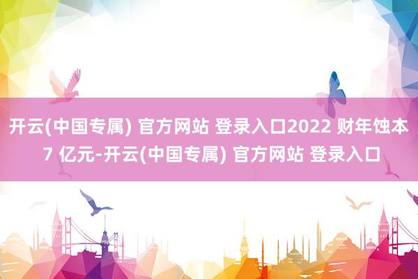 开云(中国专属) 官方网站 登录入口2022 财年蚀本 7 
