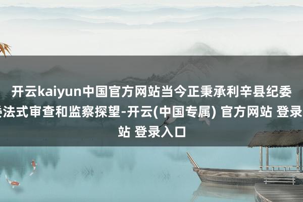 开云kaiyun中国官方网站当今正秉承利辛县纪委监委法式审查