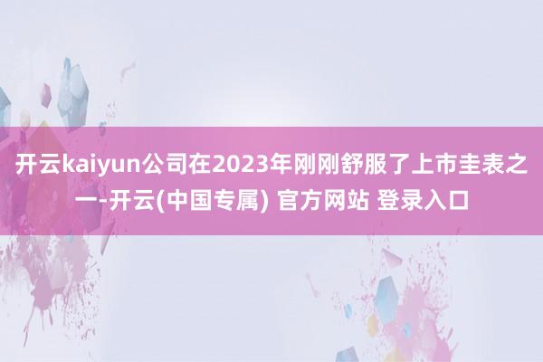 开云kaiyun公司在2023年刚刚舒服了上市圭表之一-开云