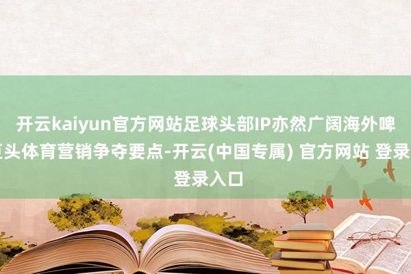 开云kaiyun官方网站足球头部IP亦然广阔海外啤酒巨头体育营销争夺要点-开云(中国专属) 官方网站 登录入口