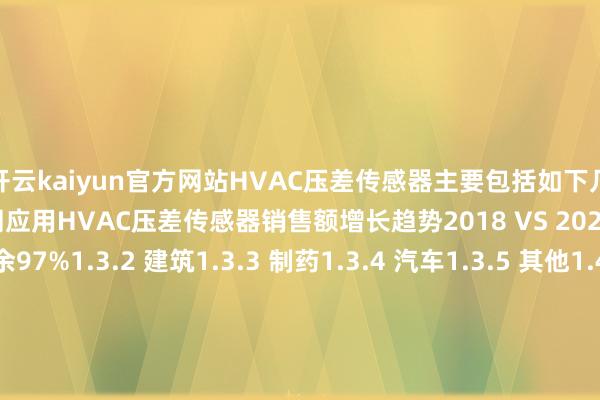 开云kaiyun官方网站HVAC压差传感器主要包括如下几个方