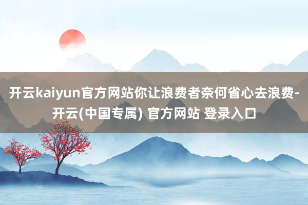 开云kaiyun官方网站你让浪费者奈何省心去浪费-开云(中国专属) 官方网站 登录入口
