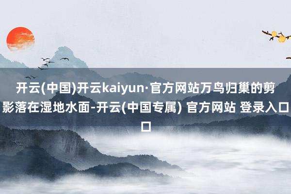 开云(中国)开云kaiyun·官方网站万鸟归巢的剪影落在湿地水面-开云(中国专属) 官方网站 登录入口