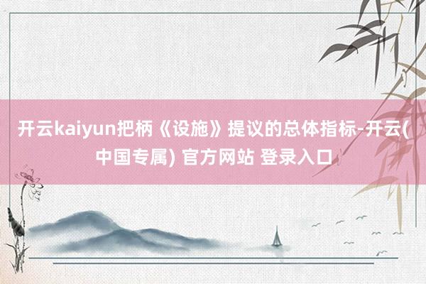 开云kaiyun　　把柄《设施》提议的总体指标-开云(中国专属) 官方网站 登录入口