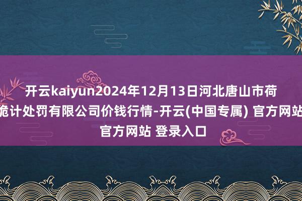 开云kaiyun2024年12月13日河北唐山市荷花坑阛阓诡计处罚有限公司价钱行情-开云(中国专属) 官方网站 登录入口