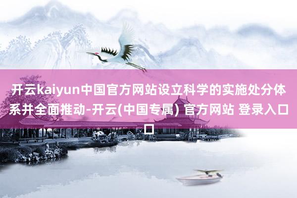 开云kaiyun中国官方网站设立科学的实施处分体系并全面推动