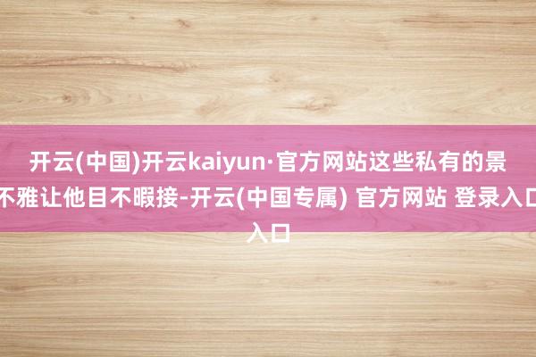 开云(中国)开云kaiyun·官方网站这些私有的景不雅让他目