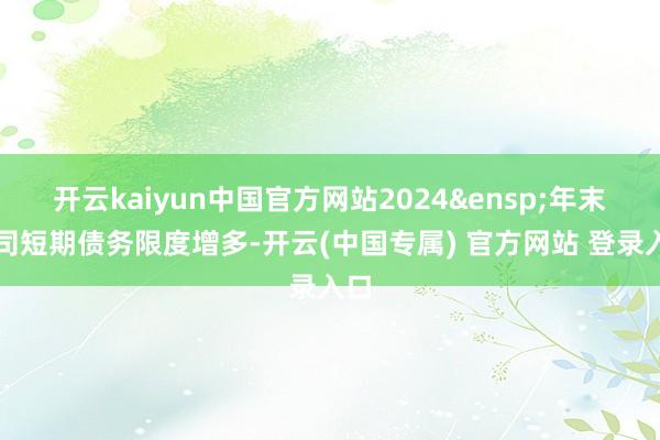 开云kaiyun中国官方网站2024&ensp;年末