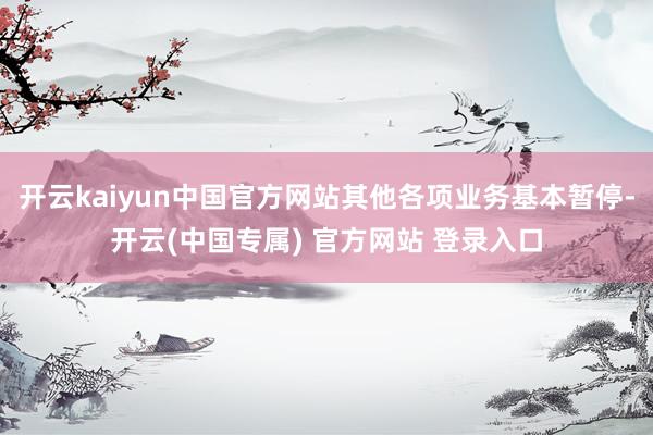 开云kaiyun中国官方网站其他各项业务基本暂停-开云(中国
