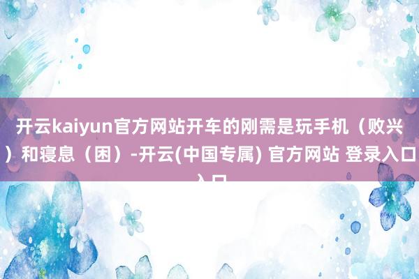 开云kaiyun官方网站开车的刚需是玩手机（败兴）和寝息（困