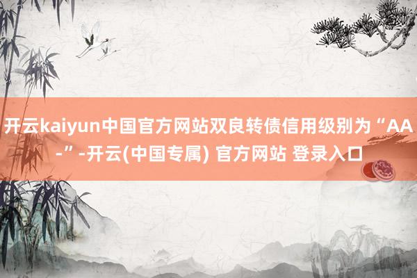 开云kaiyun中国官方网站双良转债信用级别为“AA-”-开云(中国专属) 官方网站 登录入口